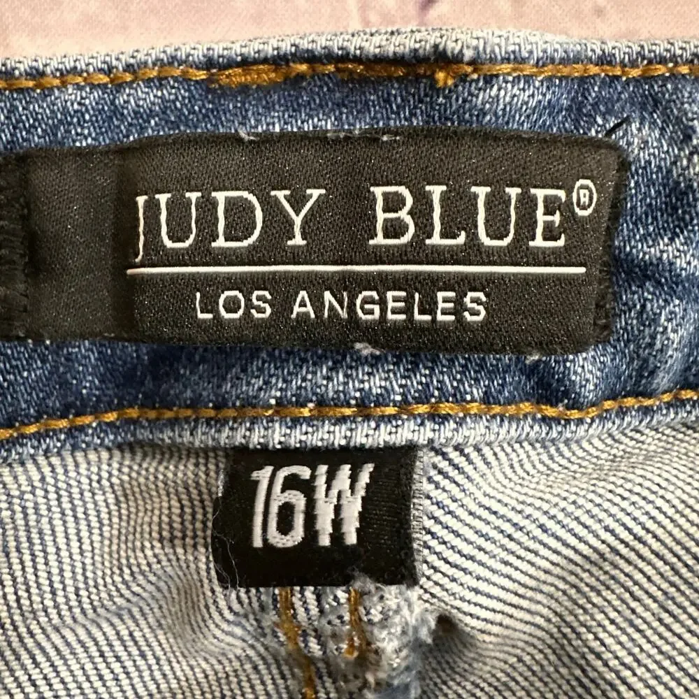 Judy Blue High Waisted Barrel Stitch Thru Pocket Blue Jeans Women's 16W